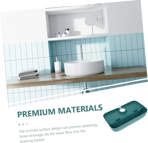 Miniatura 8 de Estante de almacenamiento para fregadero de cocina, tapete de prevención de salpicaduras de agua, organizador de drenaje para fregadero, fácil