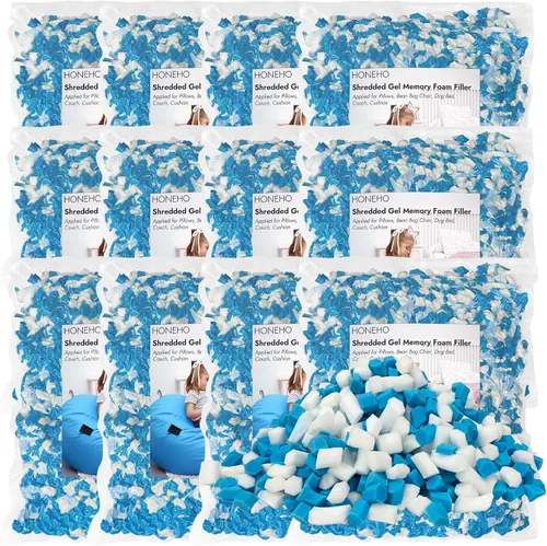 Miniatura 17 de Relleno de espuma viscoelástica de gel triturado de 2.48 libras, cómodo y suave, para almohada refrescante, puf, cama de perro, cojín de sofá