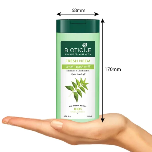 Miniatura 4 de Biotique Bio Neem Margosa Champú y Acondicionador Anticaspa, 6.1 fl oz