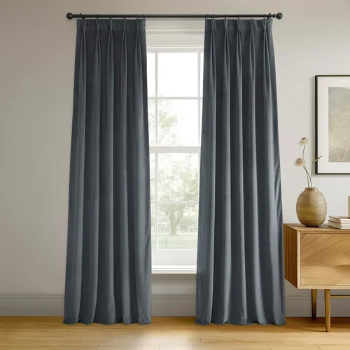 Miniatura 24 de HPD Half Price Drapes Cortinas Opacas de Terciopelo - 84 Pulgadas de Largo 1 Panel Cortina Opaca Signature Plisada para Sala de Estar y Dormitorio