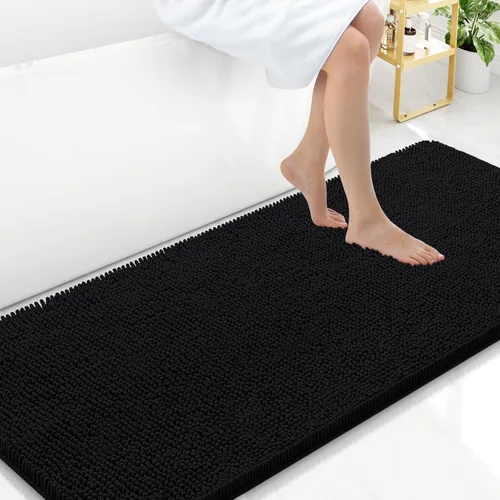 Miniatura 176 de Arotive Alfombras de baño de felpilla extrasuaves y absorbentes, de 24 x 16 pulgadas, lavables a máquina, parte trasera de goma antideslizante