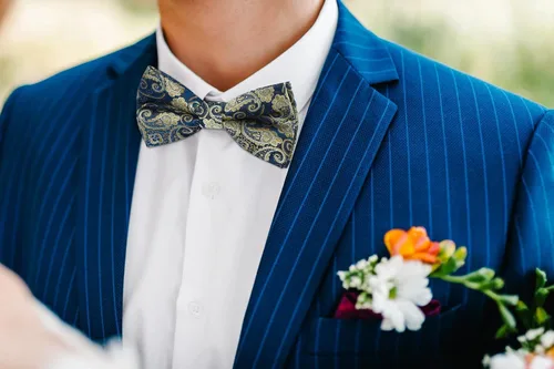 Miniatura 2 de HISDERN Bow Ties for Men Pre-tied Paisley Bow Ties Pocket Square Set Men's Bowtie Wedding Party