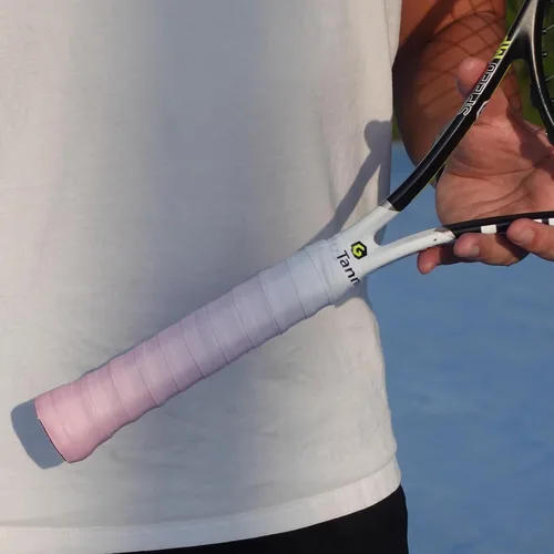 Miniatura 4 de Tacky - Cinta de agarre para raqueta de tenis, paquete de 6 agarres de tenis, cinta absorbente y mejorada para raqueta de tenis (color degradado)