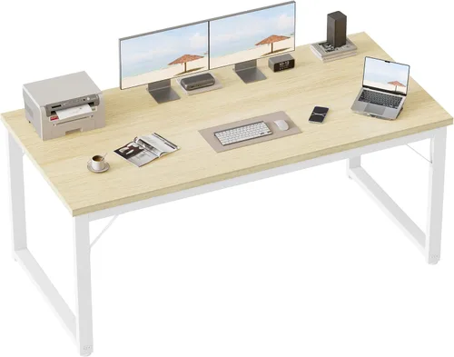 Miniatura 13 de Mericonia Escritorio para computadora de 40 pulgadas, escritorio ejecutivo moderno y grueso, mesa de escritura simple resistente para el hogar, roble