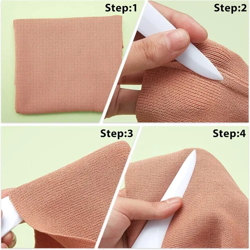 Miniatura 3 de Outus 3 piezas de herramienta de costura para coser acolchados, prensar costuras y marcar tela, girador de puntos de plástico con borde de costura