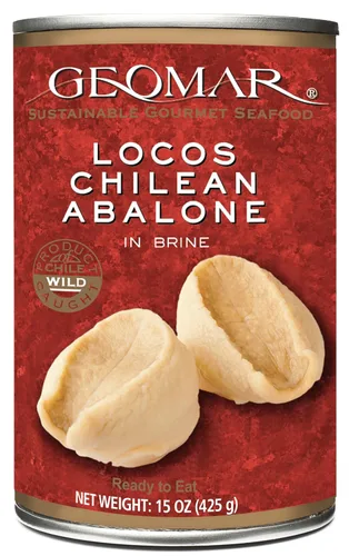 GEOMAR Locos (Abalón chileno) en salmuera - Atrapados a mano por buzos - Delicia nutritiva de mariscos - Alto en proteínas y listo para comer - 3