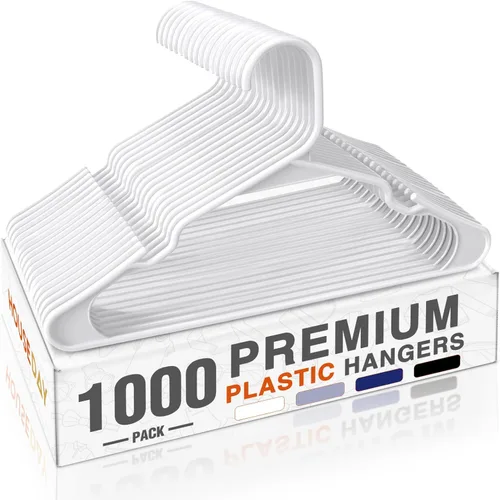 Miniatura 22 de HOUSE DAY Perchas de Plástico Premium Paquete de 10, Perchas para Ropa que Ahorran Espacio, Colgador Resistente para Abrigos - Organizadores