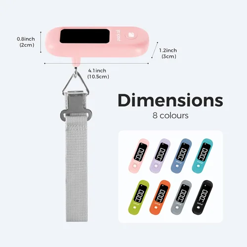 Miniatura 8 de pack all Báscula de equipaje de 110 libras, báscula digital de equipaje de mano, báscula de peso para maleta de viaje con pantalla LCD, batería