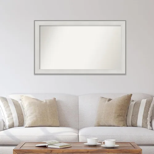 Miniatura 4 de Amanti Art Espejo de baño blanco para sobre el fregadero, 29 x 49 pulgadas, espejo de tocador rectangular blanco imperial, marco de madera Imperial