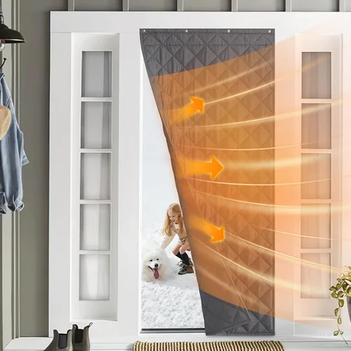 Miniatura 12 de NICETOWN Cortina de puerta con aislamiento térmico, opaca, ahorro de energía, con 3 formas de colgar, material grueso, fácil de instalar, mantiene