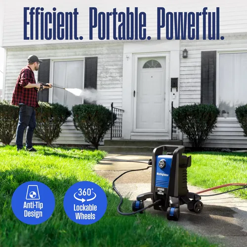 Miniatura 2 de Westinghouse ePX3500 - Lavadora a presión eléctrica, 2500 PSI máx. 1.76 GPM máximo con tecnología antivuelco, tanque de jabón a bordo, varita