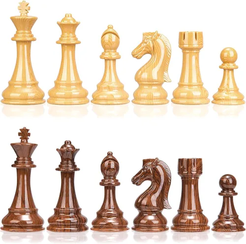 Miniatura 8 de AMEROUS Piezas de ajedrez ponderadas de alto polímero con tamaño King de 4.25 pulgadas, 2 reinas adicionales, paquete de regalo, juego de ajedrez