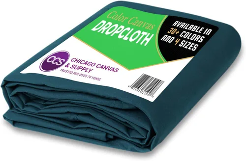 Miniatura 11 de CCS - Tela de lona para caídas, lona de algodón resistente para cortinas, manteles, telón de fondo, pintura, cubierta de suelo, lavable y Verde