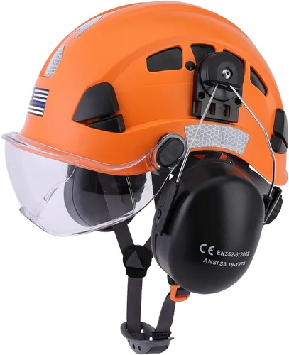 Miniatura 10 de Safety Helmet Hard Hat with Visor and Hearing Protection Vented ANSI Z89.1 Approved Work Helmet for Forestry Chainsaw Arborist Logging Helmet