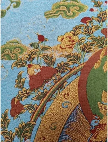 Miniatura 5 de GEEYOU Bordado de seda tibetano Thangka budismo Maitreya Bodhisattva Longevidad Buddha Tangka Yoga Budista Tapiz colgante de pared Arte de pared