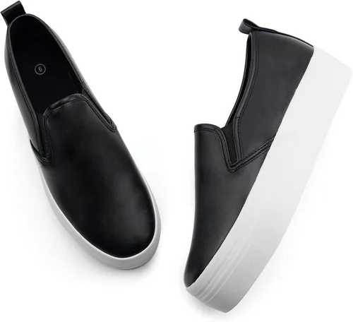 Miniatura 6 de JABASIC Mocasines de plataforma sin cordones para mujer zapatos casuales cómodos