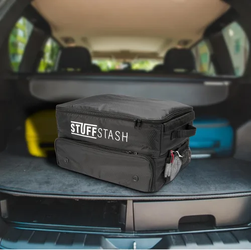 Miniatura 7 de STUFFSTASH Organizador de maletero de golf para automóvil, rígido, no se derrumba, compartimento ventilado para zapatos, divisores ajustables