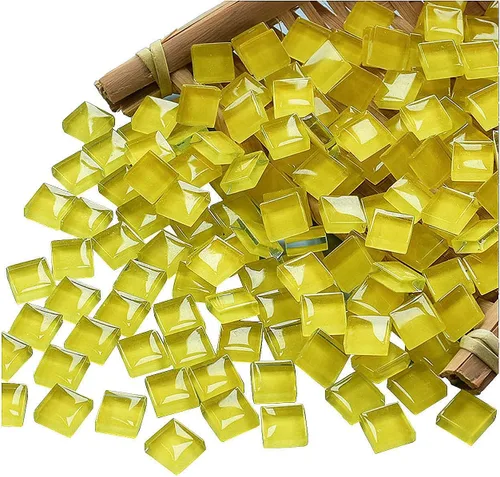 Miniatura 25 de 100 Piezas de Azulejos de Mosaico a Granel de Colores Surtidos, Azulejos de Vidrio Opaco para Manualidades de Mosaico DIY, Adornos para el Hogar
