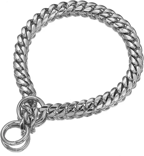 Collar para mascotas resistente, cadena ancha de 12/15/0.709 in para perro, collar de perro cubano, cadena de metal de acero inoxidable fuerte para
