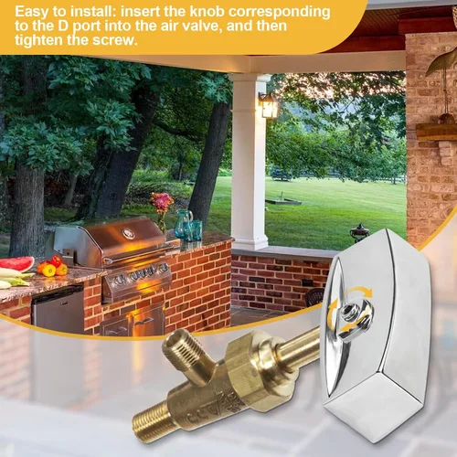 Miniatura 5 de Pomo de válvula de rango para estufa de gas de cocina, perilla de control de panel de placa de horno, compatible con interfaz de aire en forma de D