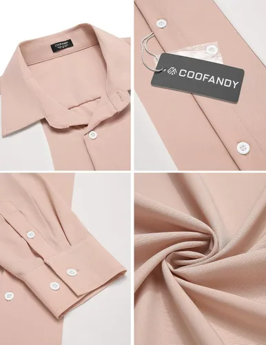 Miniatura 5 de COOFANDY Men's Vintage Bowling Shirt Casual Long Sleeve Button Down Retro Shirt