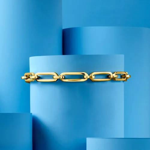 Miniatura 7 de Ross-Simons Italian 14kt Yellow Gold Paper Clip Link Bracelet