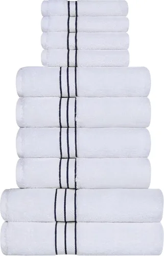 Miniatura 102 de Juego de toallas de baño de algodón turco ultra suave de Superior, juego de 2 piezas, toallas para la ducha, baño, artículos esenciales para el Latte