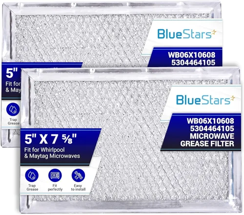 Miniatura 8 de BlueStars WB06X10608 5304464105 Filtro de grasa para microondas 5 x 7-5/8 pulgadas de repuesto - Compatible con microondas Frigi.daire GE