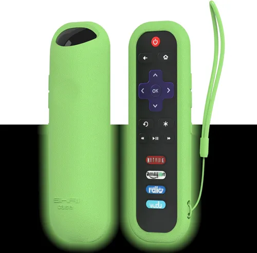 Funda para Roku Smart TV RC280 RC282 URC280J XRC280J XRC280J Reemplazo universal Funda de silicona ligera con cordón para control remoto Roku TV
