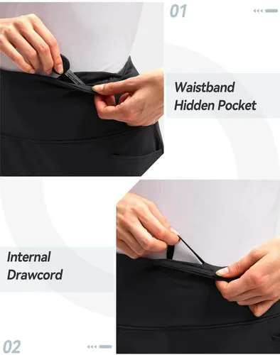 Miniatura 5 de G Gradual Faldas pantalón para mujer con 5 bolsillos de 20 pulgadas de longitud a la rodilla, falda de golf modesta larga, faldas atléticas de tenis