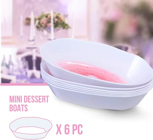 Miniatura 6 de Mini cuencos de postre Platos de postre ovalados Colección Lava Niebla rosa 6 piezas