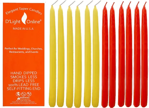 D'light Online Elegantes Velas Cónicas de Otoño Estacional de 10 Pulgadas de Calidad Premium - Sin Perfume, Velas Cónicas Sumergidas a Mano, Sin