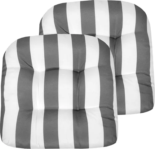 Miniatura 45 de Sweet Home Collection - Cojines para silla de patio al aire libre, cojines prémium con relleno grueso y cómodo de fibra, con tul, 19 x 19 pulgadas