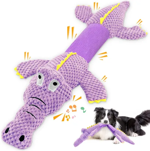 Miniatura 8 de WOWBALA Juguetes interactivos de tira y afloja para perros de razas pequeñas a grandes, juguetes chirriantes de peluche para cachorros con papel