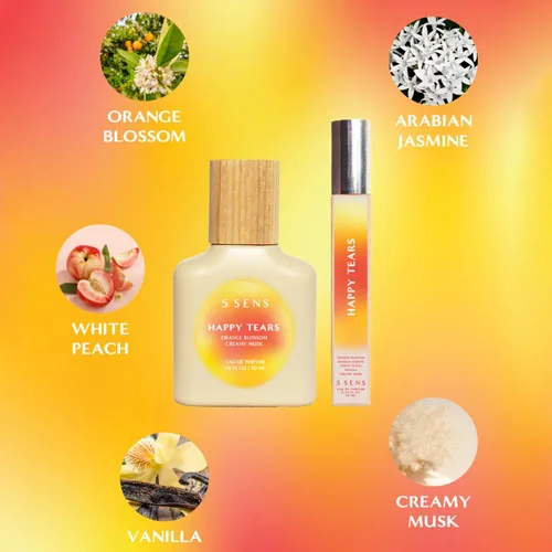 Miniatura 3 de 5 SENS Happy Tears Eau de Parfum - Espray de viaje (0.3 onzas líquidas), fragancia fina limpia y duradera, floral cálido con azahar, jazmín árabe