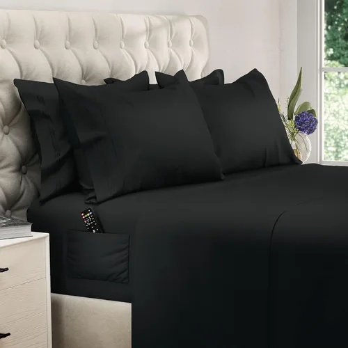Miniatura 448 de DREAMCARE Juego de sábanas Queen – 6 piezas Sábanas de enfriamiento – hasta 15” Sábanas profundas tamaño Queen – Colección 2500 Supreme – Extra 03