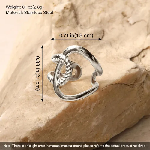Miniatura 260 de Anillo de plata de ley 925, minimalista, ajustable, hecho a mano, para mujeres y niñas