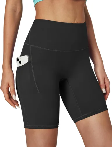IUGA - Pantalones cortos de ciclismo para mujer, pantalones cortos de entrenamiento de 6 pulgadas con bolsillos, cintura alta, para yoga, correr,