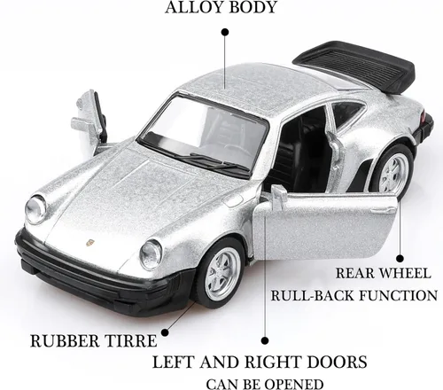 Miniatura 3 de TOKAXI Modelos de automóvil Porsche 911 Trubo a escala 1/36, auto de juguete Porsche 911, autos de regalo para niños y niñas