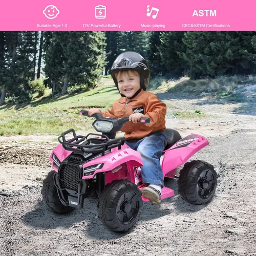 Miniatura 7 de Cuatrimoto eléctrica de juguete con baterías de 6 Voltios, 4 ruedas, faros, MP3, USB, control de volumen y un asiento grande para regalar a niños