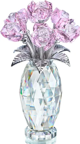 Miniatura 8 de H&D HYALINE & DORA Peso de papel de rosa de cristal azul, regalos de flores de vidrio para mujeres, niñas, esposas, ramo de flores de cristal Azul 2