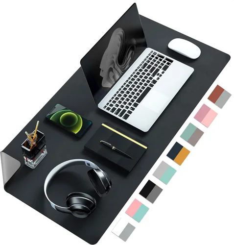 Miniatura 26 de Aothia Alfombrilla de escritorio de piel sintética de doble cara, antideslizante, grande, para mouse y escritorio para oficina, hogar, impermeable