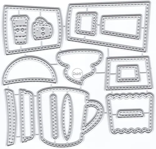 DzIxY Tazas de café sabrosas troqueles de corte de metal para kit de fabricación de tarjetas, juegos de troqueles de papel en relieve, plantillas
