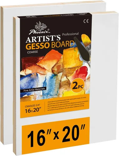 Miniatura 9 de PHOENIX Tableros de gesso para pintar, 8 x 10 pulgadas, 6 unidades, paneles de madera acunados de superficie gruesa de 3/4 pulgadas para pinturas al