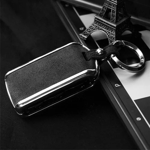Miniatura 5 de SANRILY 1 funda de cuero de gamuza para llavero inteligente Volvo XC90 2018 XC60 S90 V90 2019 2020 sin llavero, funda de protección completa