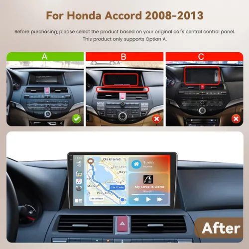 Miniatura 3 de [4+128G] Hikity Android 15 Car Stereo para Honda Accord 8th 2008-013, radio con pantalla táctil en celda de 10 pulgadas, radio inalámbrica Carplay
