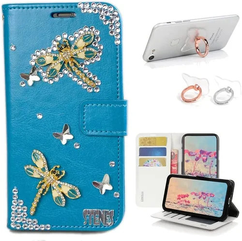 Bling - Funda de piel con soporte para anillos, diseño 3D hecho a mano, 2 unidades, SBLDwRSSeries-18