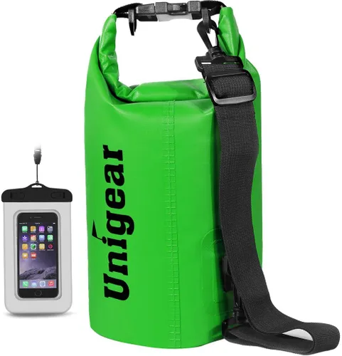 Miniatura 10 de Bolsa seca Unigear impermeable, 2L/5L/10L/20L/30L/40L, Bolsas flotantes y ligeras para kayak, navegación, pesca, natación y camping con funda 3-Gris