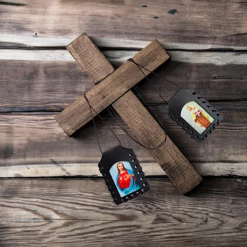 Miniatura 4 de TALPGOD Sagrado Corazón de Jesús, Escapulario de Cuero de Nuestra Señora del Monte Carmelo, Escapularios Católicos Católicos, Religiosos Católicos