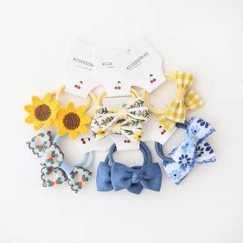 Miniatura 3 de Lazos para el cabello con lazos, 36 unidades (18 pares) de 1.2 pulgadas para niñas pequeñas, coletas, bandas elásticas, accesorios para el cabello